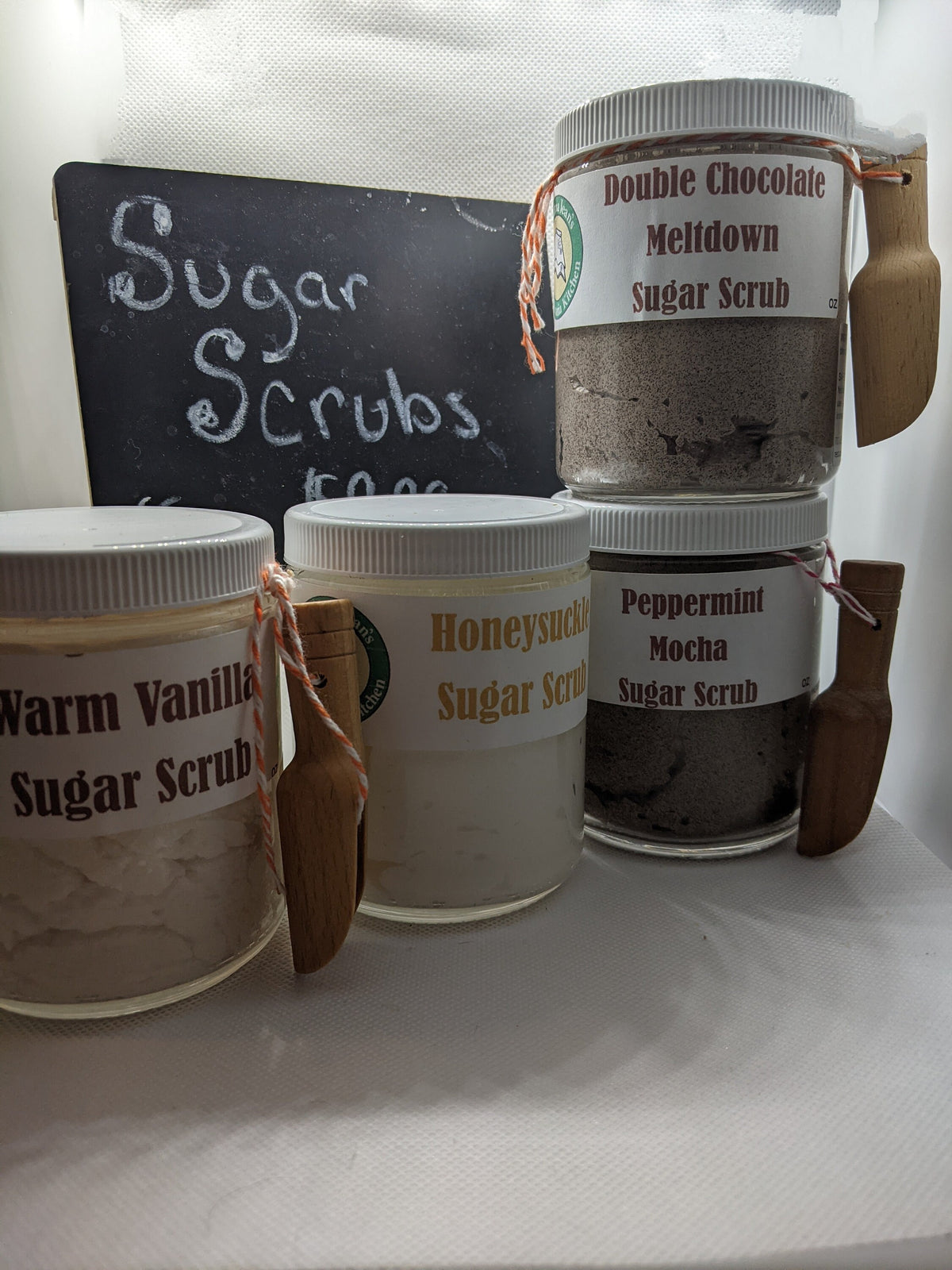 All Natural White Sugar Scrubs -chose your fragrance- 8 oz glass jars