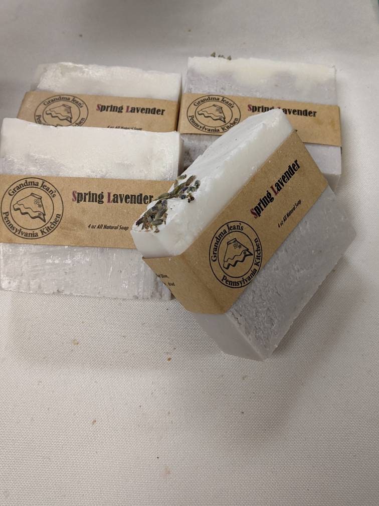 Spring Lavender 100% All Natural Handmade Cold Process Bar Soap