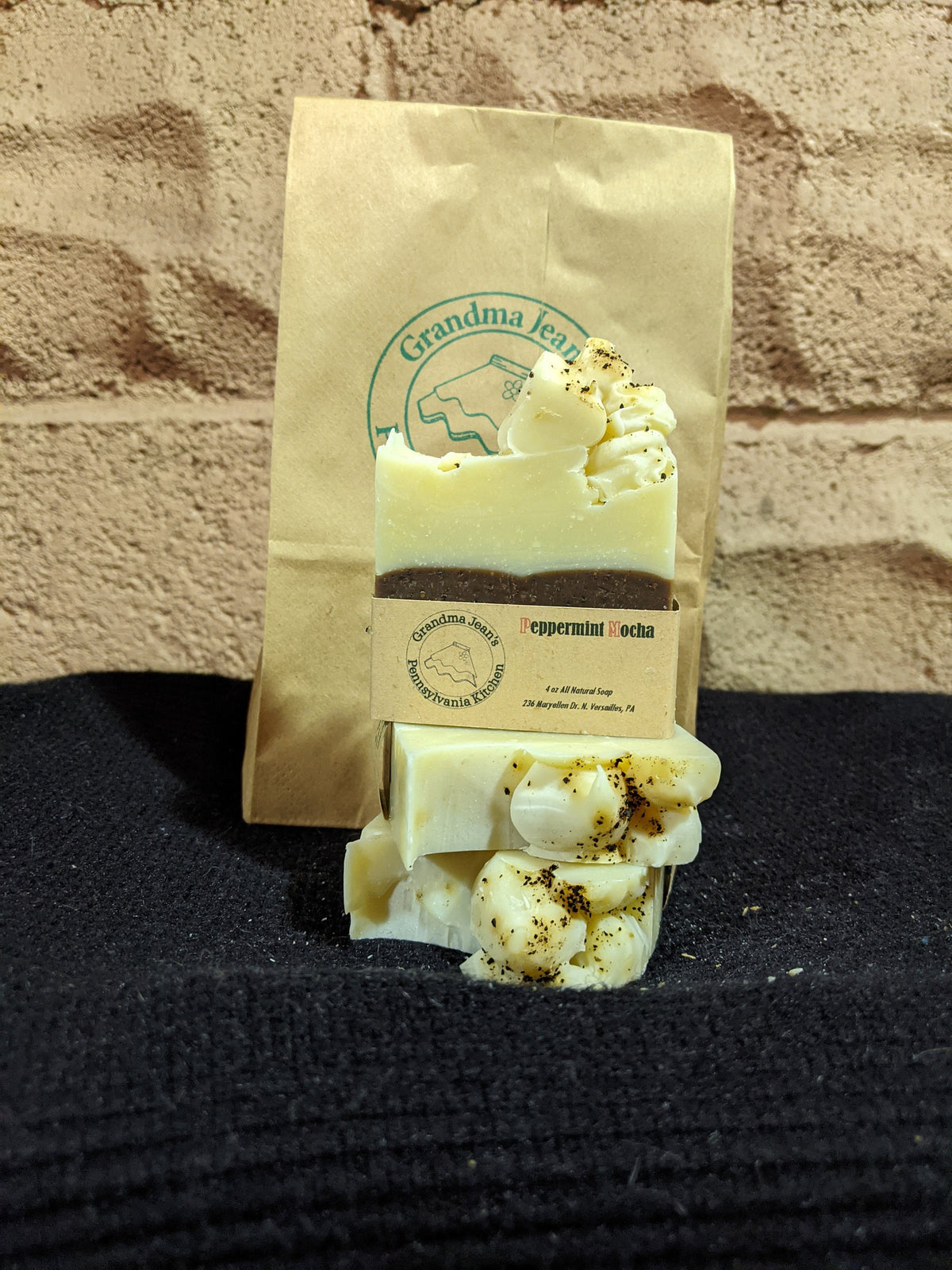 Peppermint Mocha all natural handmade cold process soap bars