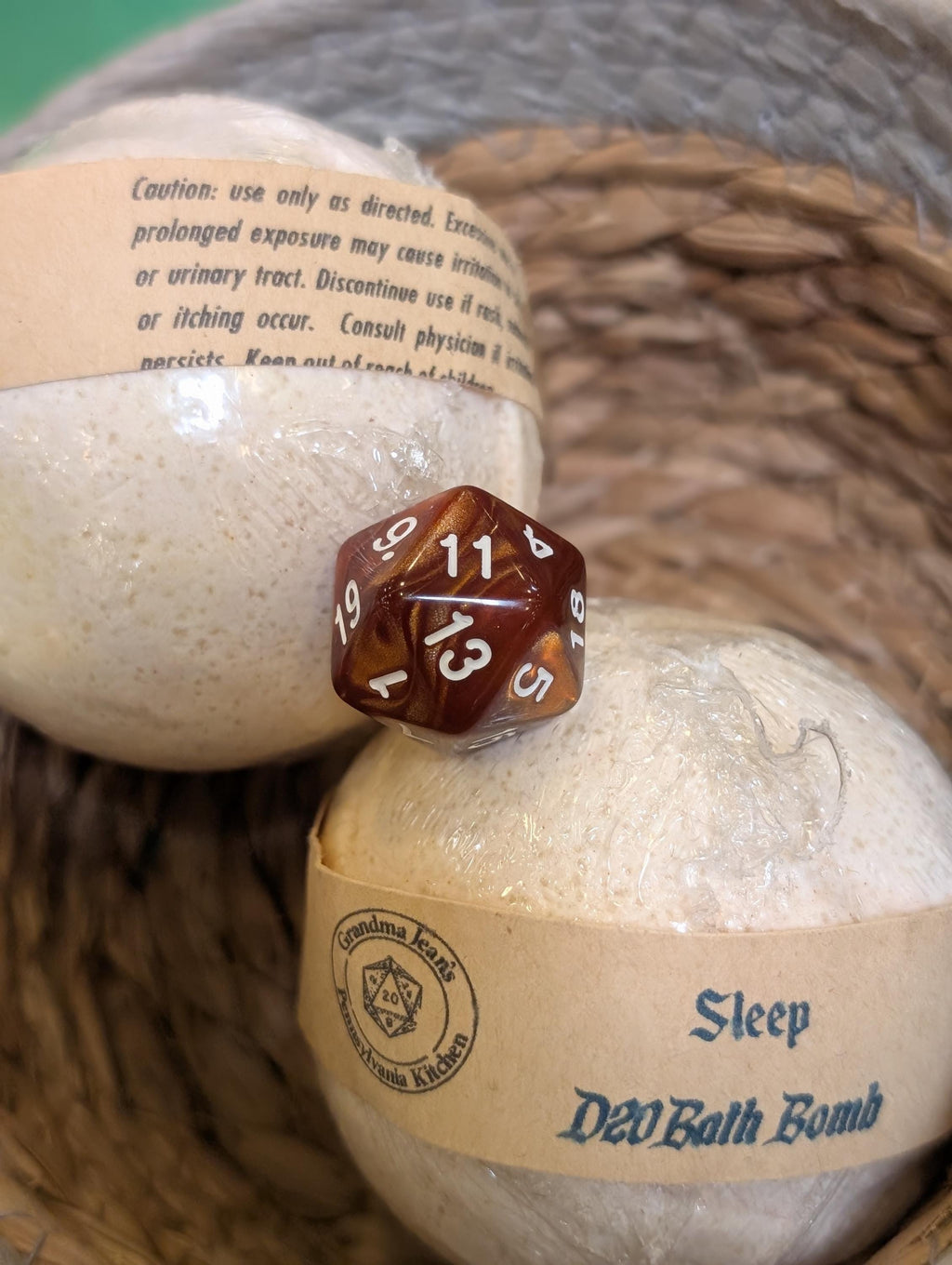 D20 Spell Bombs - magic themed Essential Oil Bath Bombs with mystery dice inside