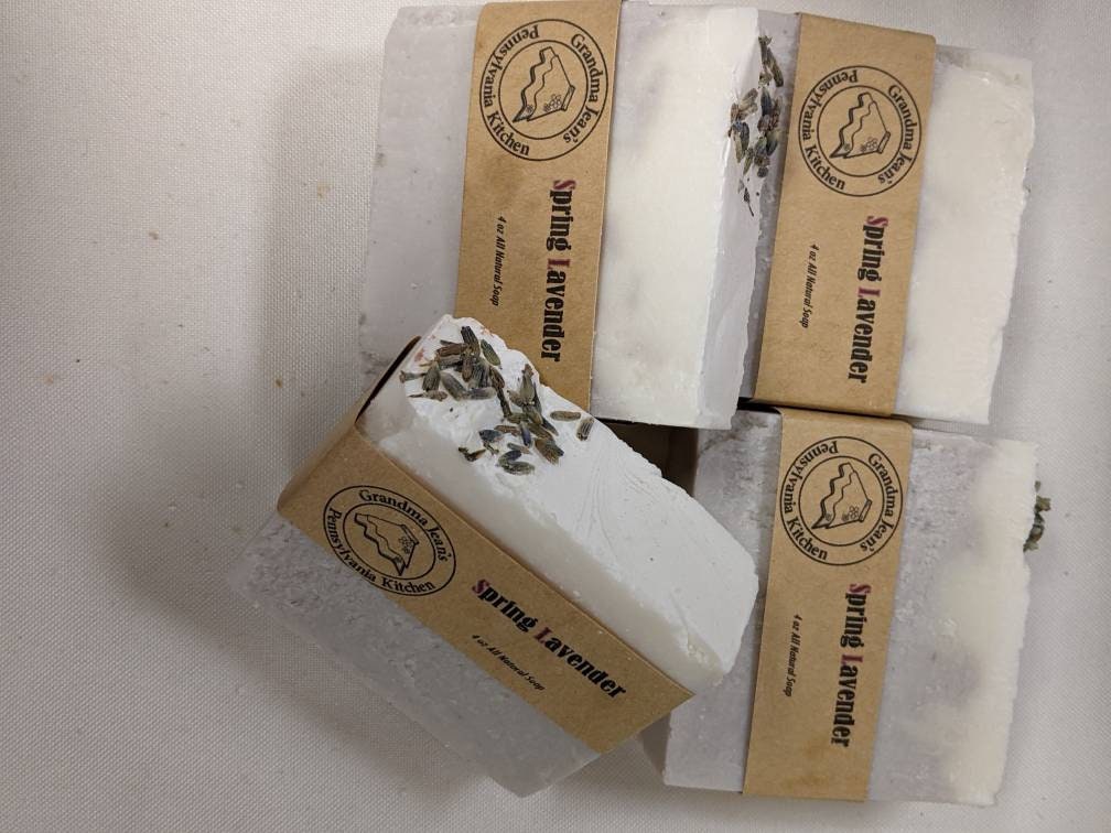 Spring Lavender 100% All Natural Handmade Cold Process Bar Soap